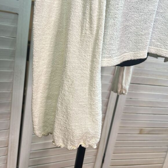 Madewell Texture & Thread Ruffled Mockneck Top Ivory Large - Picture 6 of 11